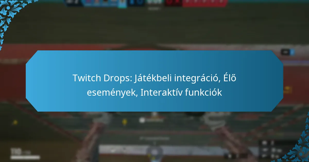 Twitch Drops: Játékbeli integráció, Élő események, Interaktív funkciók